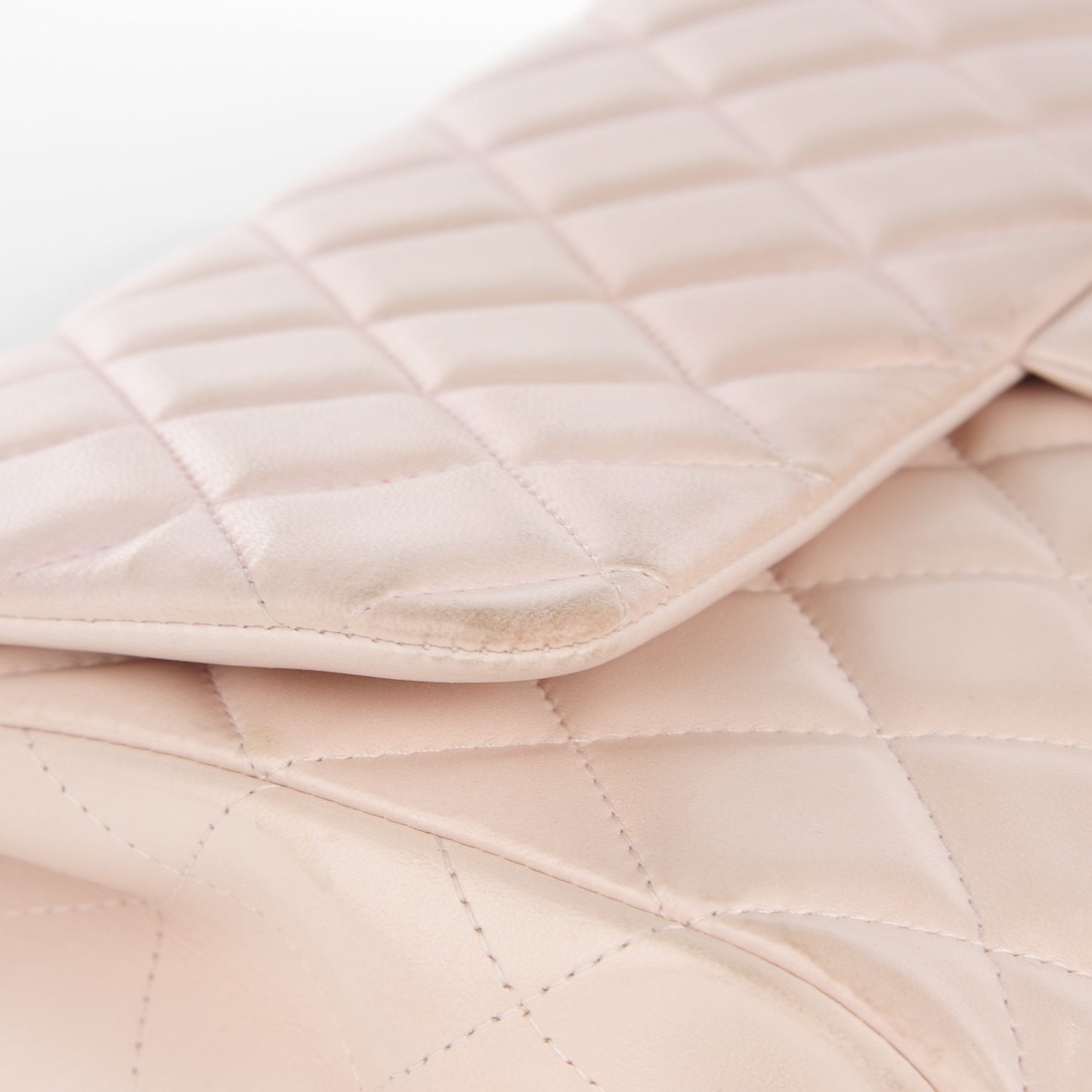 Lambskin Quilted Clutch With Chain Flap Light Pink