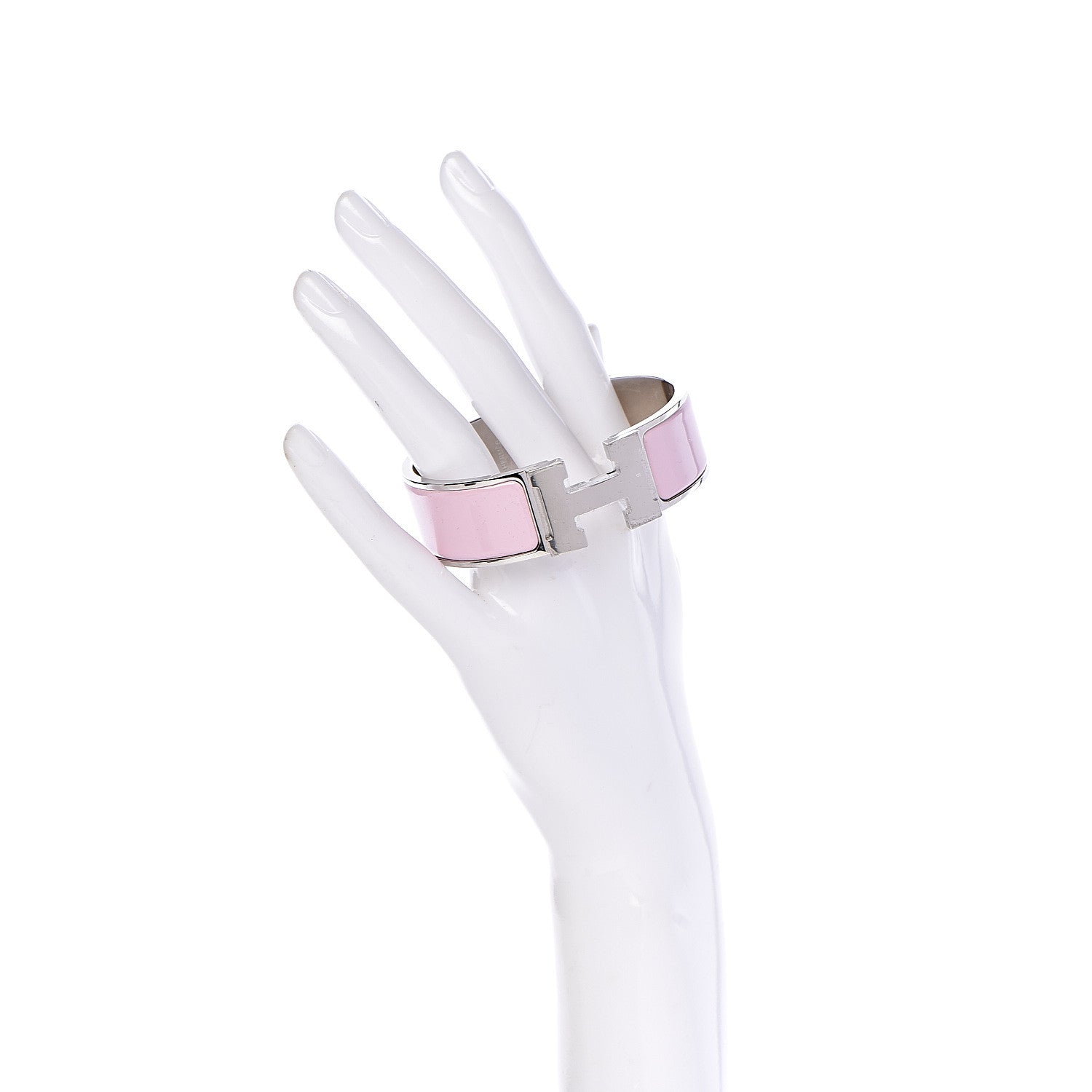 Hermes Enamel Wide Clic Clac H Bracelet GM Rose Dragee 2 of 4