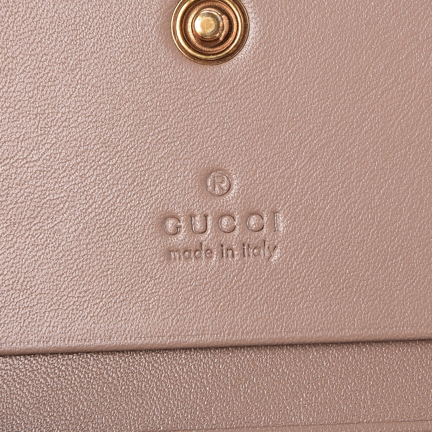 Gucci Calfskin Matelasse GG Marmont Card Case Wallet Porcelain Rose 6 of 8