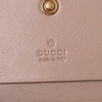 Gucci Calfskin Matelasse GG Marmont Card Case Wallet Porcelain Rose 6 of 8