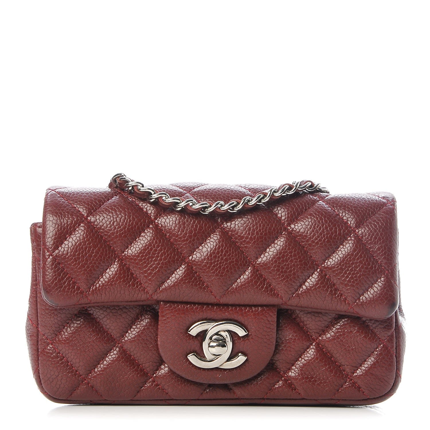 Chanel Caviar Quilted Extra Mini Flap Burgundy 1 of 13