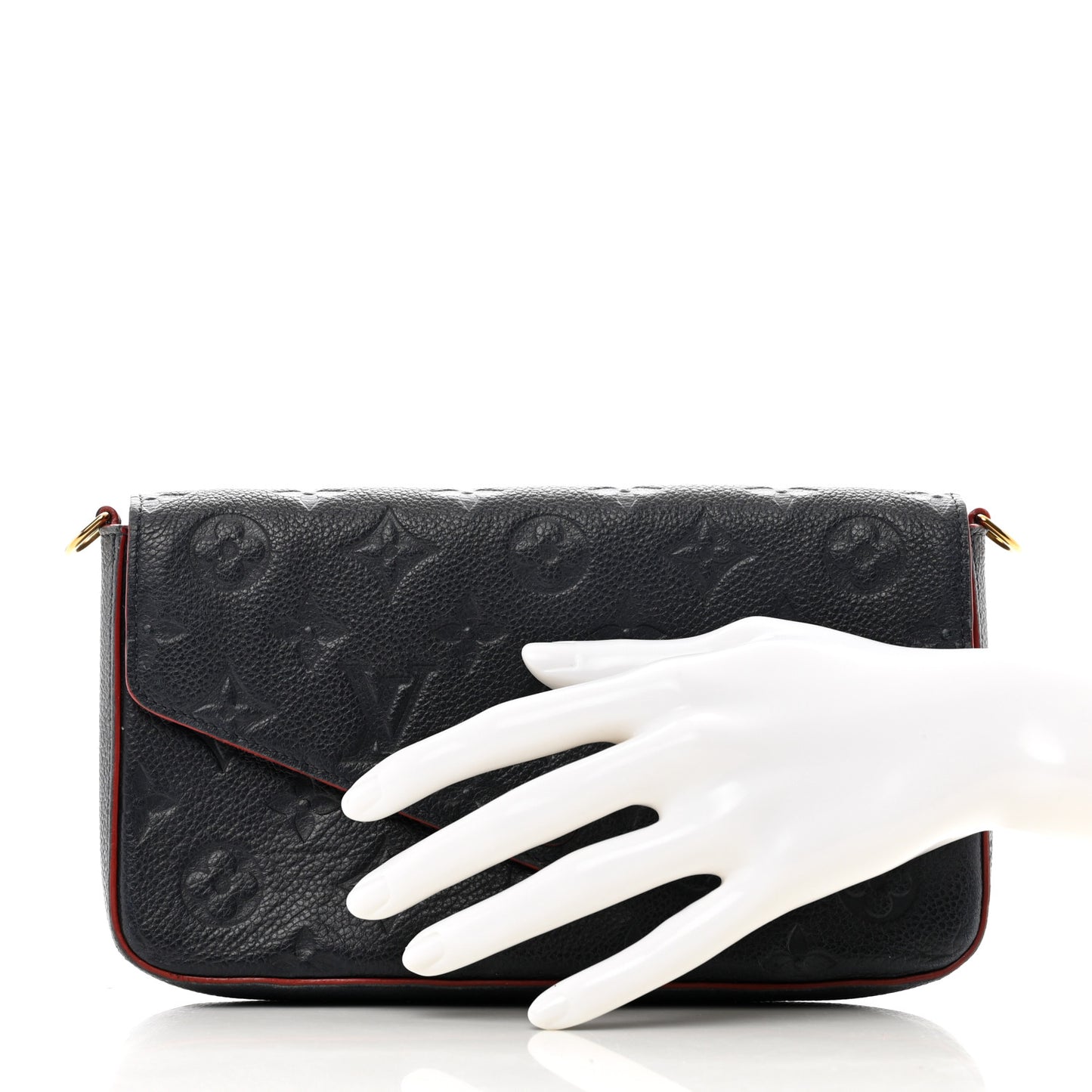 Empreinte Pochette Felicie Chain Wallet Marine Rouge