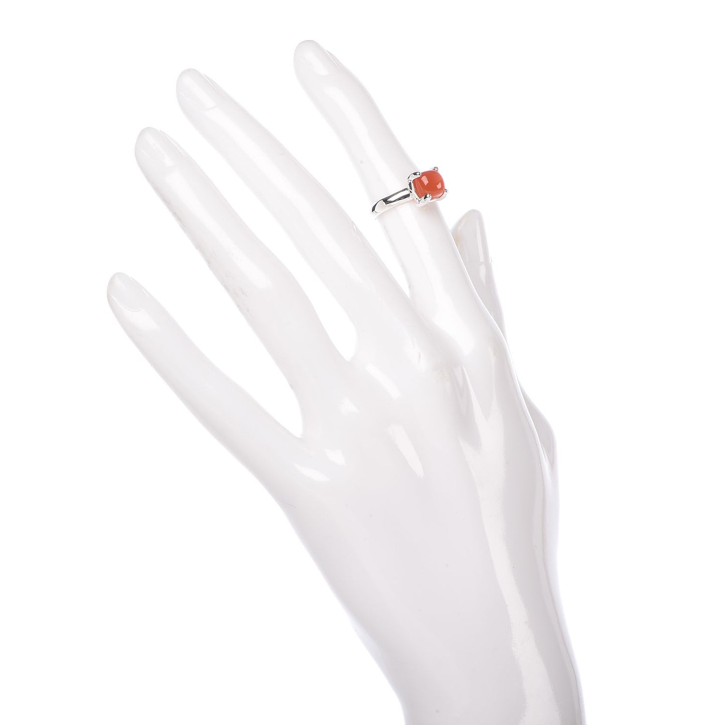 Sterling Silver Orange Chalcedony 7mm Paloma's Sugar Stacks Ring 47 4