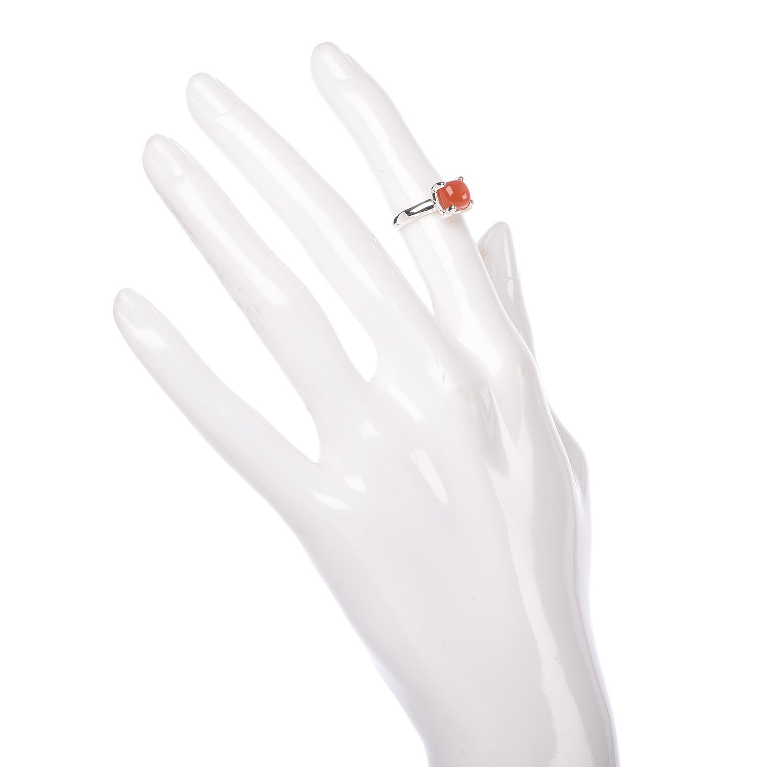 Tiffany Sterling Silver Orange Chalcedony 7mm Paloma's Sugar Stacks Ring 47 4 2 of 7