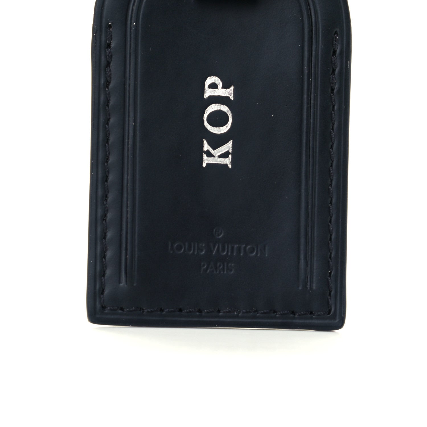 Louis Vuitton Calfskin Luggage Tag Black 2 of 4