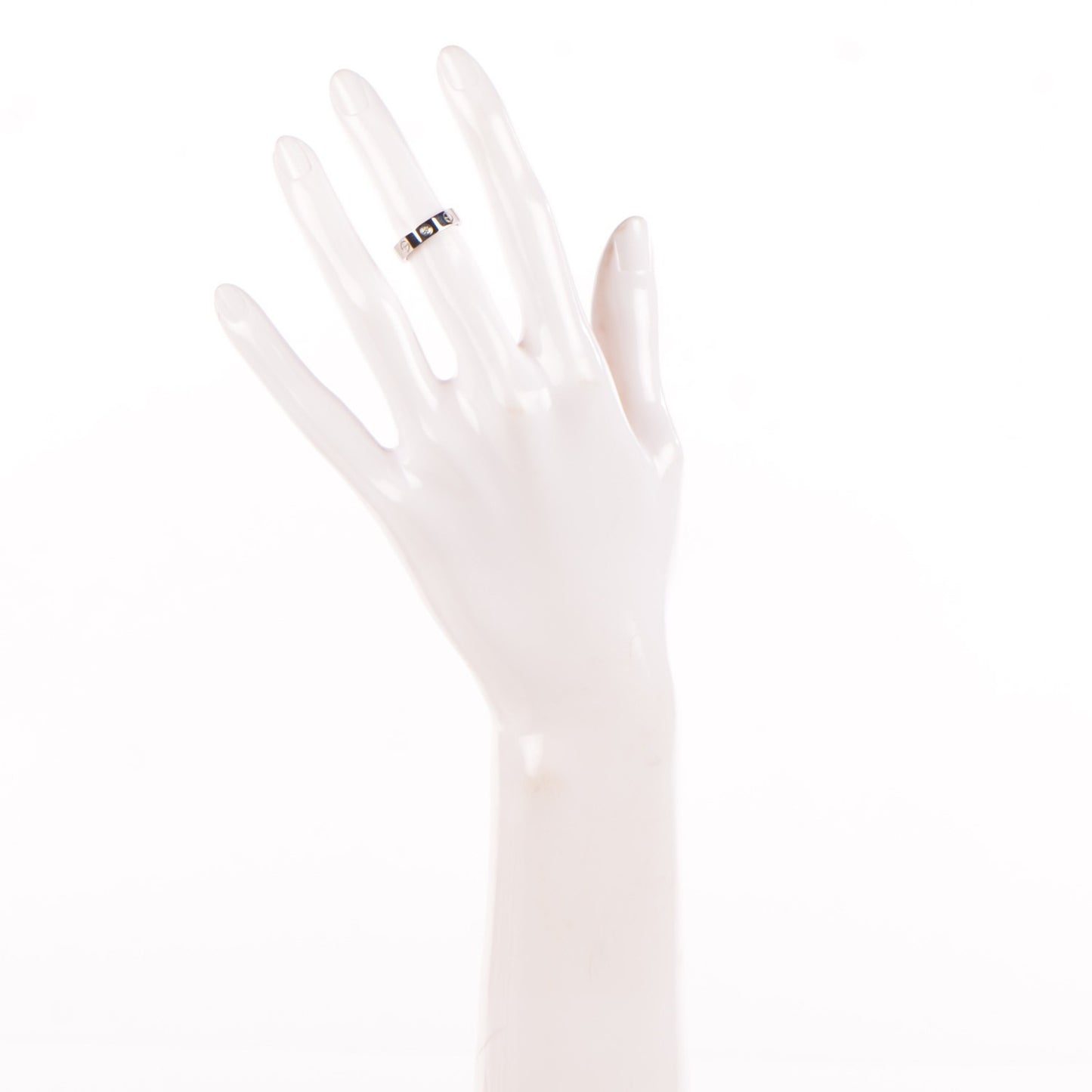 18K White Gold Diamond 4mm LOVE Ring 48 4.25