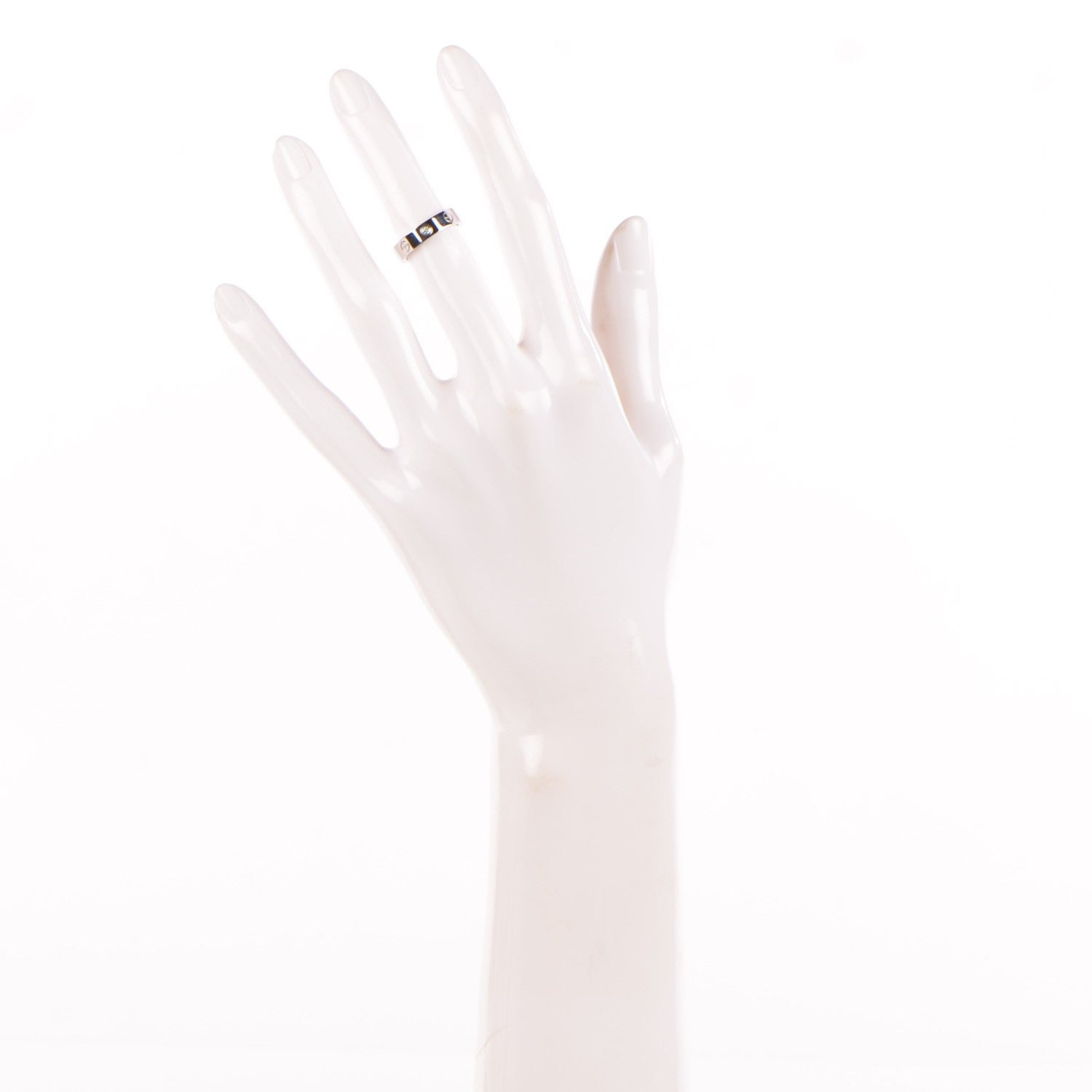 Cartier 18K White Gold Diamond 4mm LOVE Ring 48 4.25 2 of 6