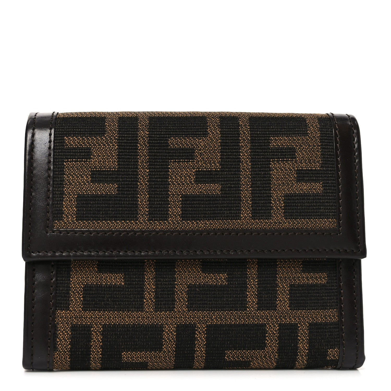 Fendi Zucca Compact Wallet Tobacco 1 of 6
