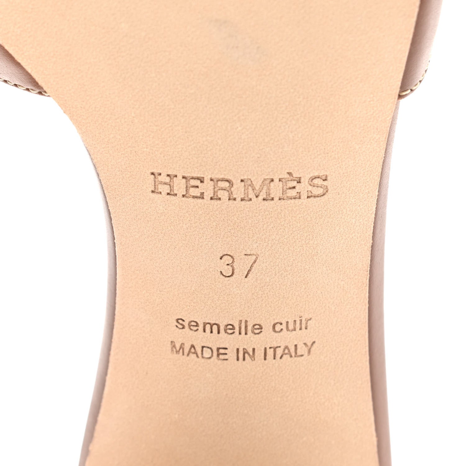 Hermes Calfskin Oasis Sandals 37 Gold 8 of 9