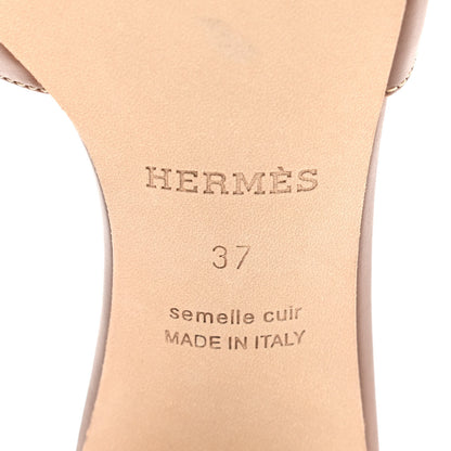 Hermes Calfskin Oasis Sandals 37 Gold 8 of 9