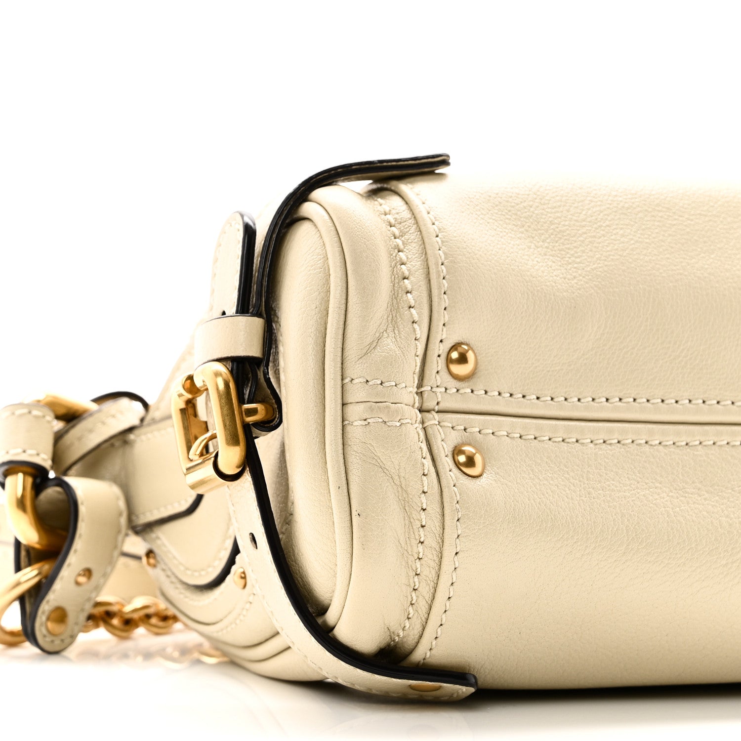 Chloe Grained Buffalo Small Paddington Chain Bag Cloudy Cream 8 of 9
