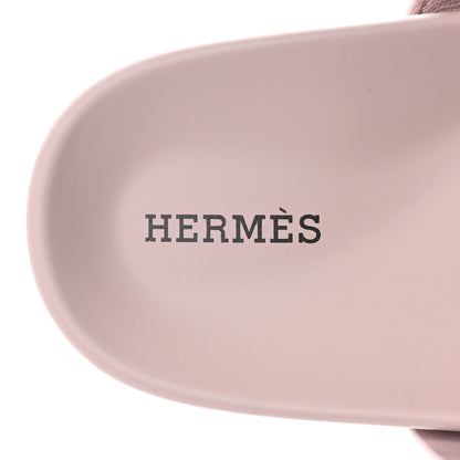 Hermes Suede Goatskin Womens Chypre Sandals 36 Rose Porcelaine 7 of 9