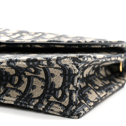 Christian Dior Oblique Saddle Chain Pouch Blue 9 of 10