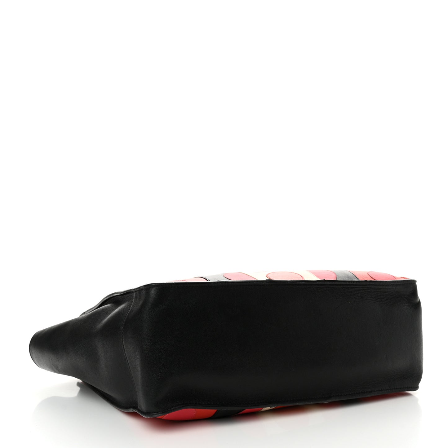 Calfskin Carmen Medium Tote Black Deep Rose