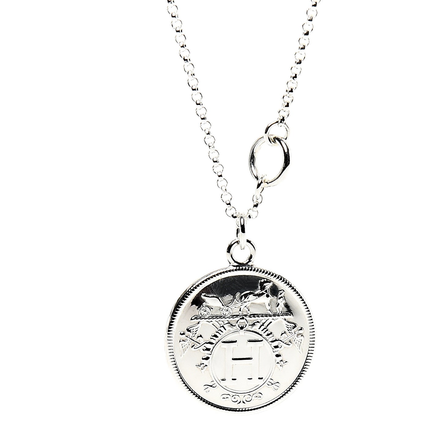 Sterling Silver 18K Rose Gold GM Ex-Libris Long Pendant Necklace