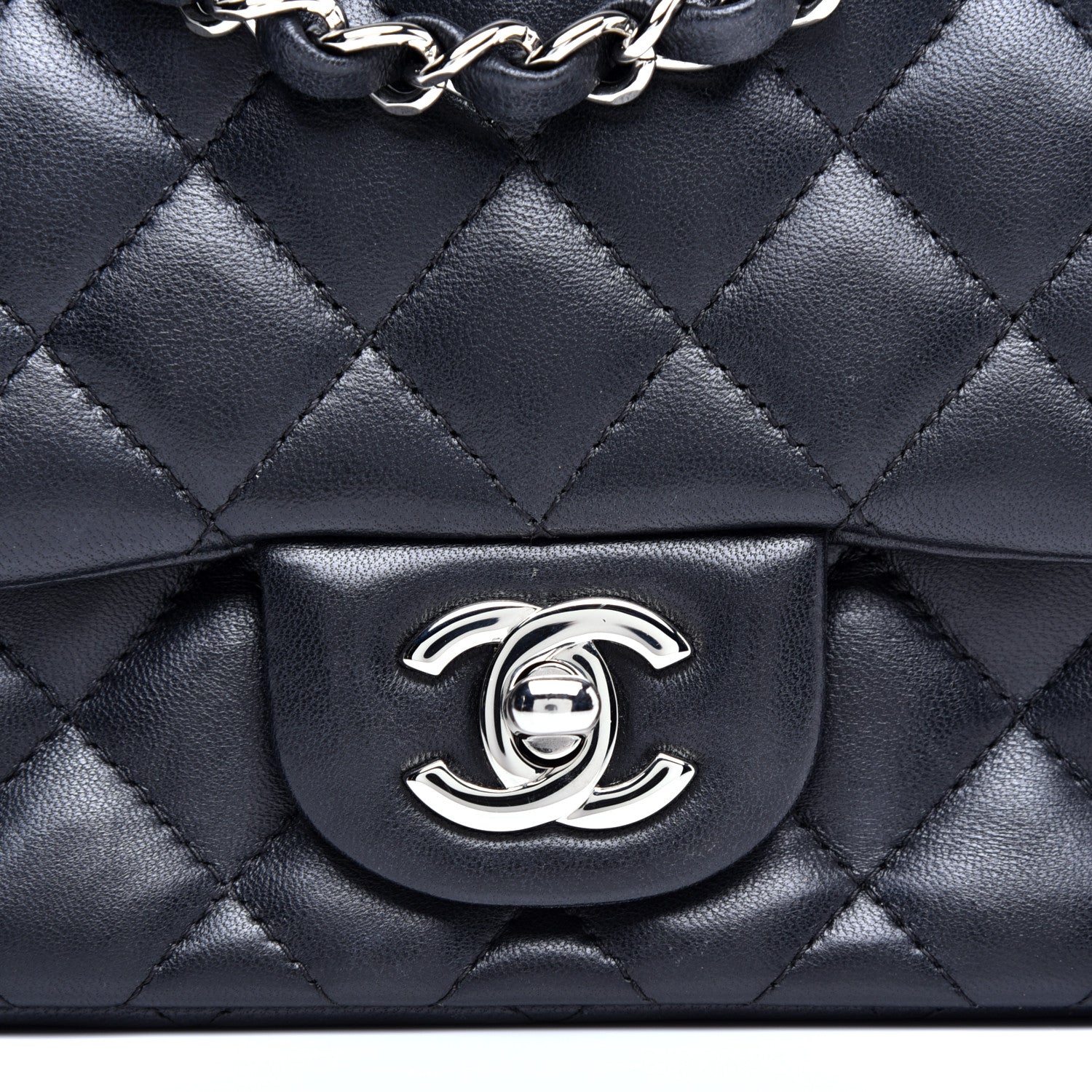 Chanel Lambskin Quilted Mini Square Flap Black 10 of 11