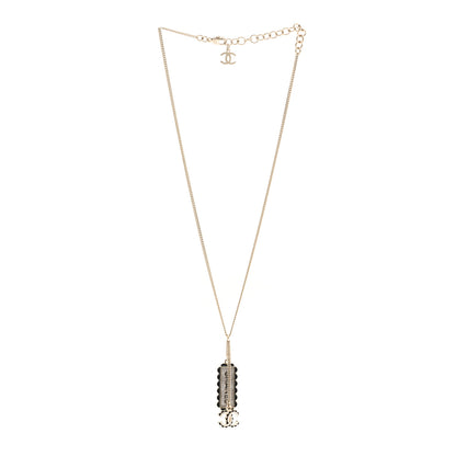 Chanel Enamel CC Logo Necklace Gold Black White 3 of 6