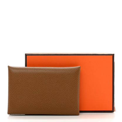 Hermes Epsom Verso Calvi Duo Card Case Alezan Biscuit 7 of 7