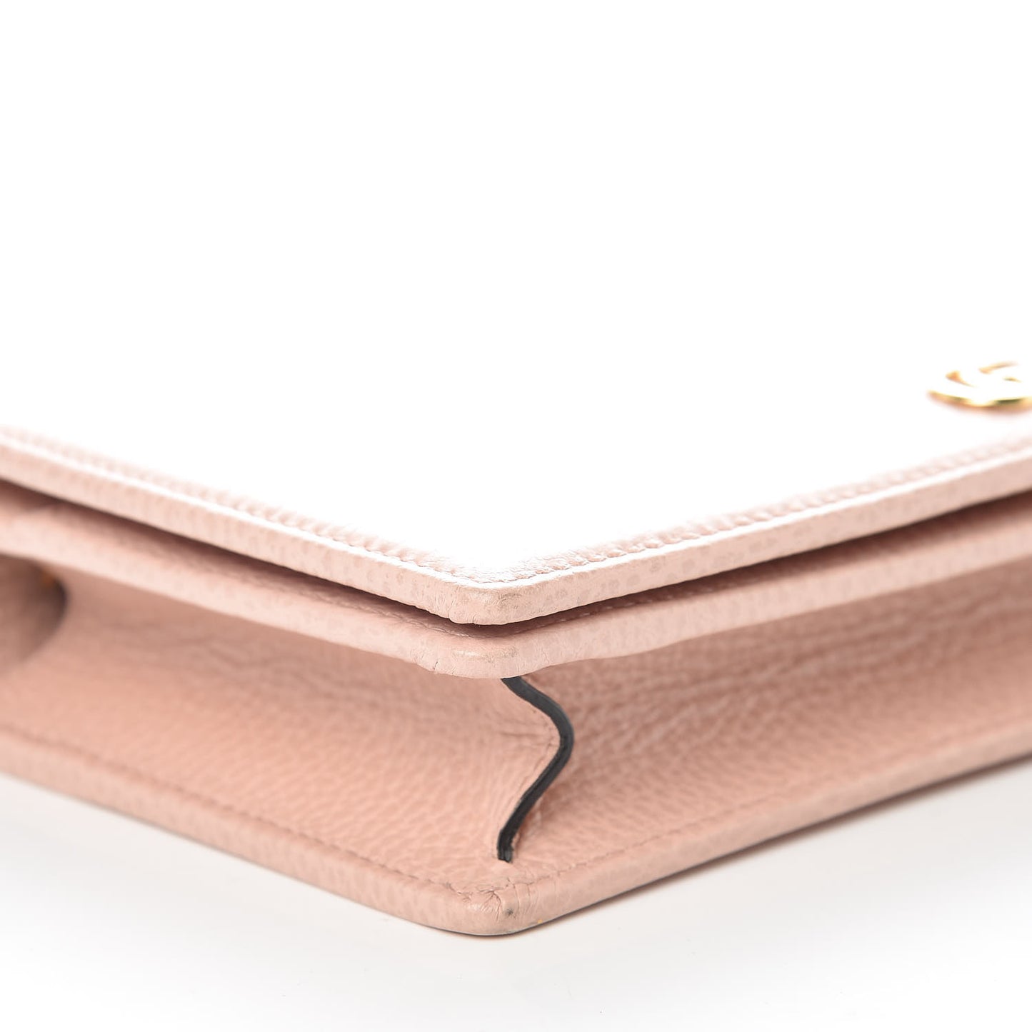 Dollar Calfskin Mini GG Marmont Chain Wallet Perfect Pink