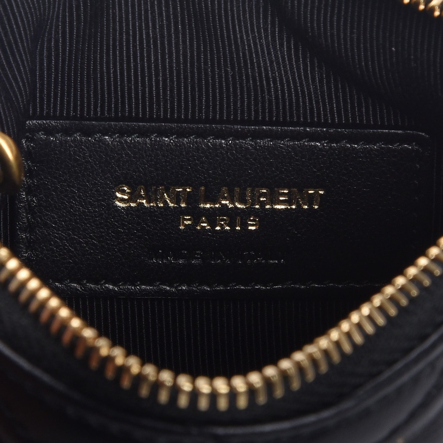 Calfskin Matelasse Monogram Key Pouch Black