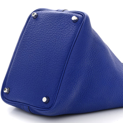 Hermes Taurillon Clemence Picotin Lock 18 PM Bleu Electrique 10 of 11