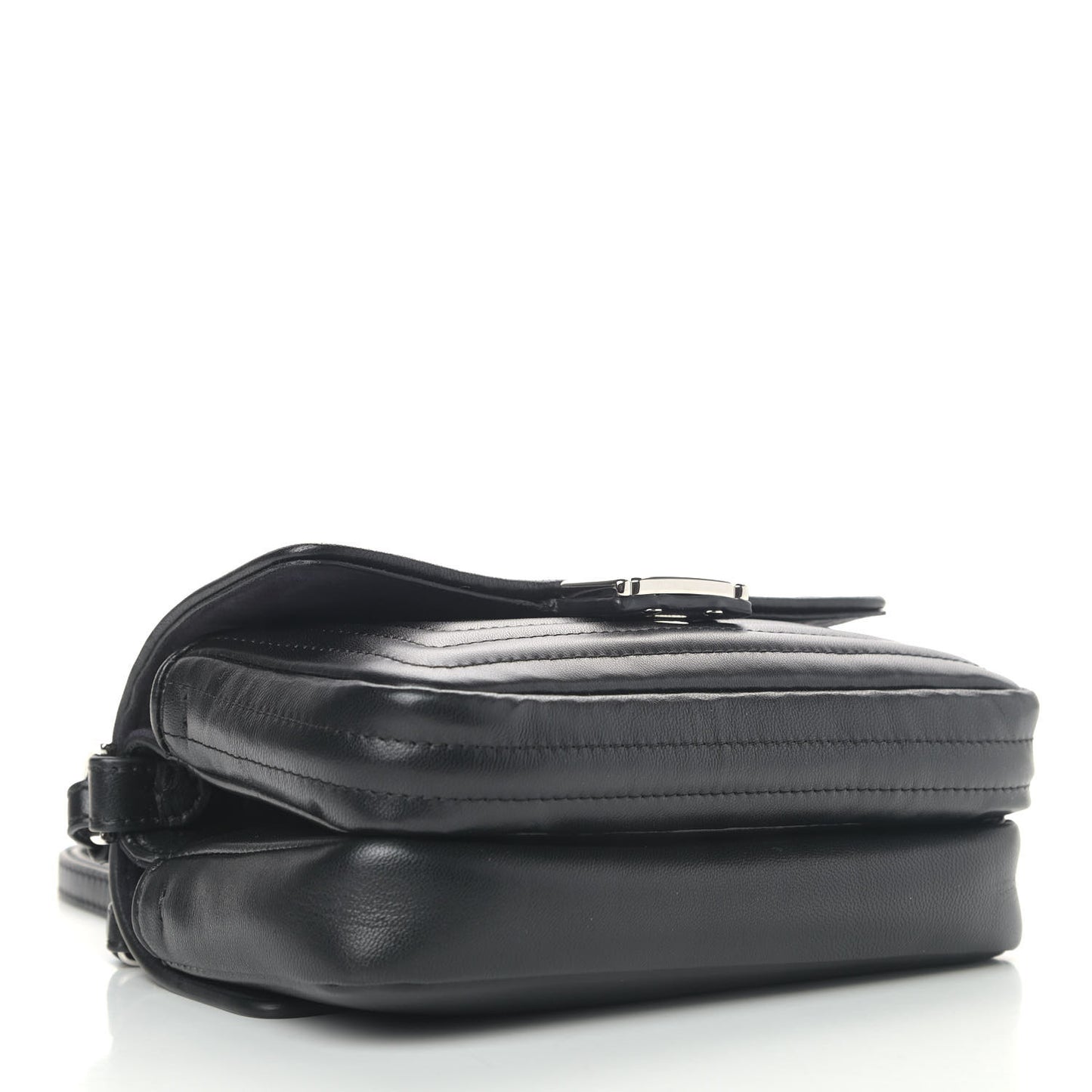 Shiny Nappa Trapuntata Micro Double Baguette Black