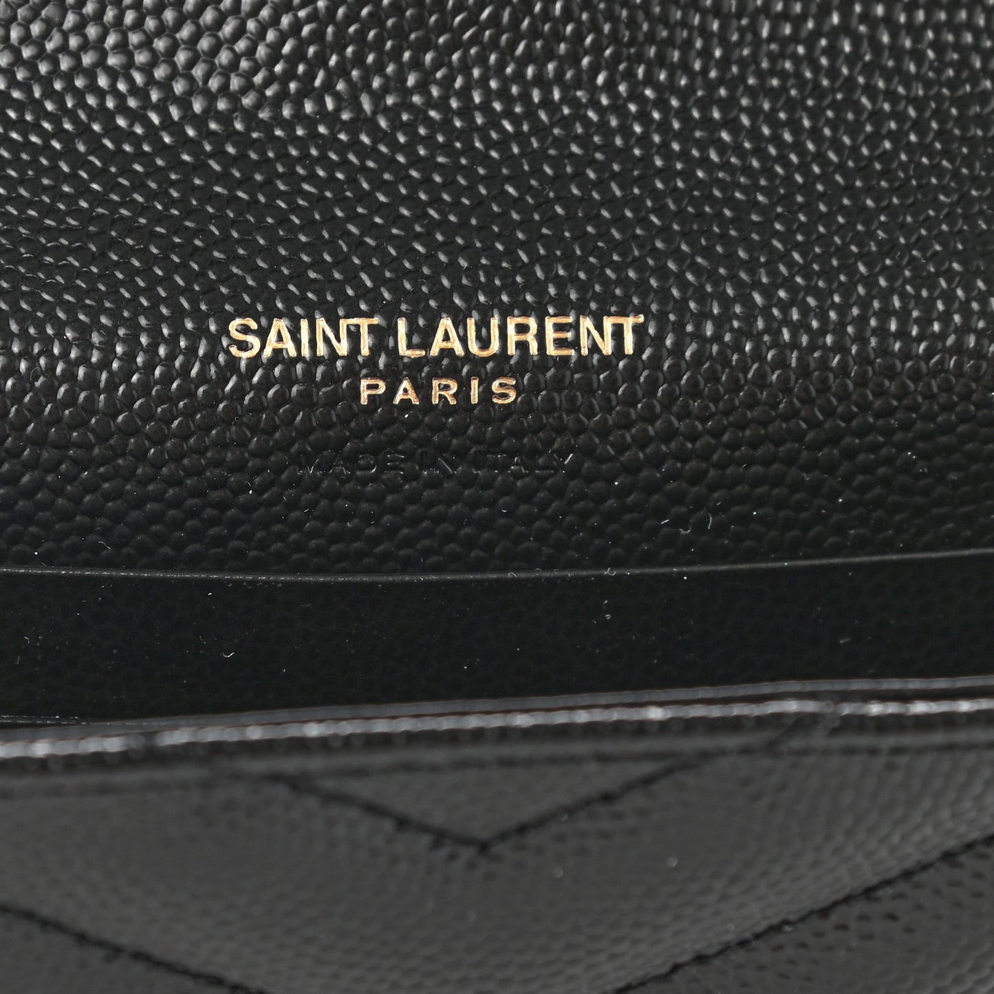 Grain De Poudre Matelasse Chevron Small Monogram Envelope Wallet Black
