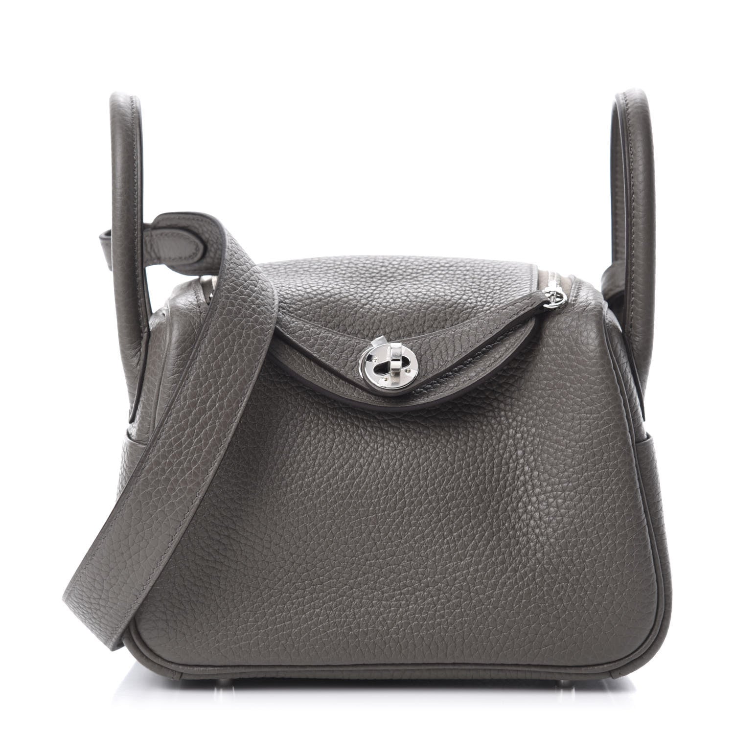 Hermes Taurillon Clemence Mini Lindy 20 Etain 1 of 11