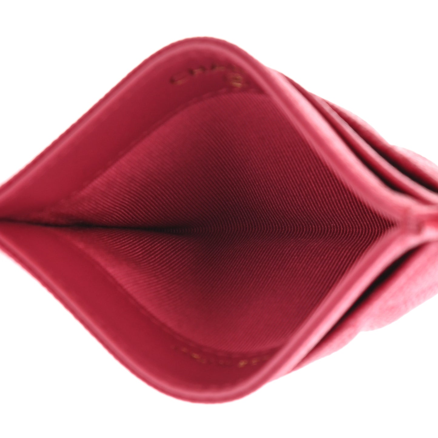 Caviar Quilted Card Holder Dark Pink