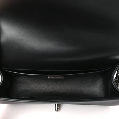 Chanel Lambskin Embroidered Python Chevron Medium Boy Flap Black Green 5 of 10