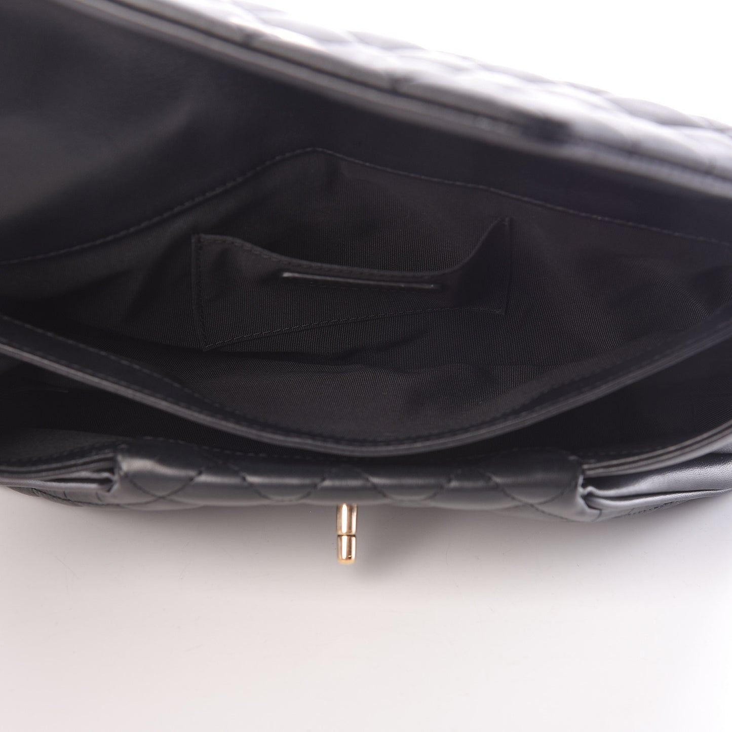 Lambskin Quilted Fold Up Again Clutch Black