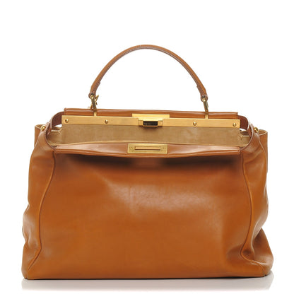 Fendi Calfskin Large Peekaboo Iconic Satchel Ocra 1 of 9