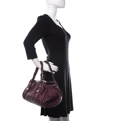 Chanel Distressed Lambskin Lady Braid Bowler Purple 2 of 13