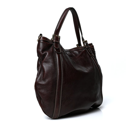 Gucci Calfskin Medium Britt Tote Dark Brown 3 of 11