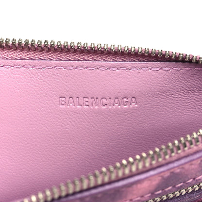 Balenciaga Metallic Agneau Leopard Print Le Cagole Coin Card Holder Pink 6 of 8