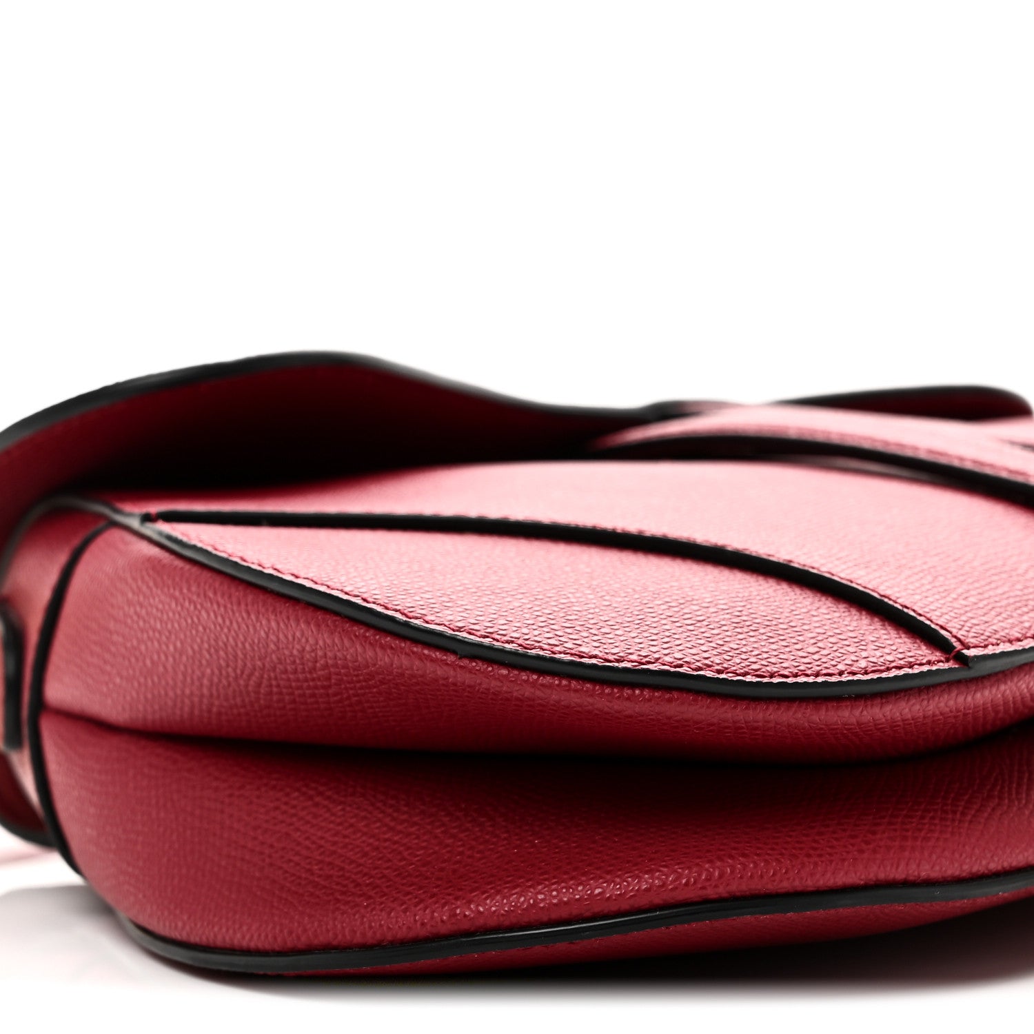 Christian Dior Grained Calfskin Saddle Bag Red 8 of 10