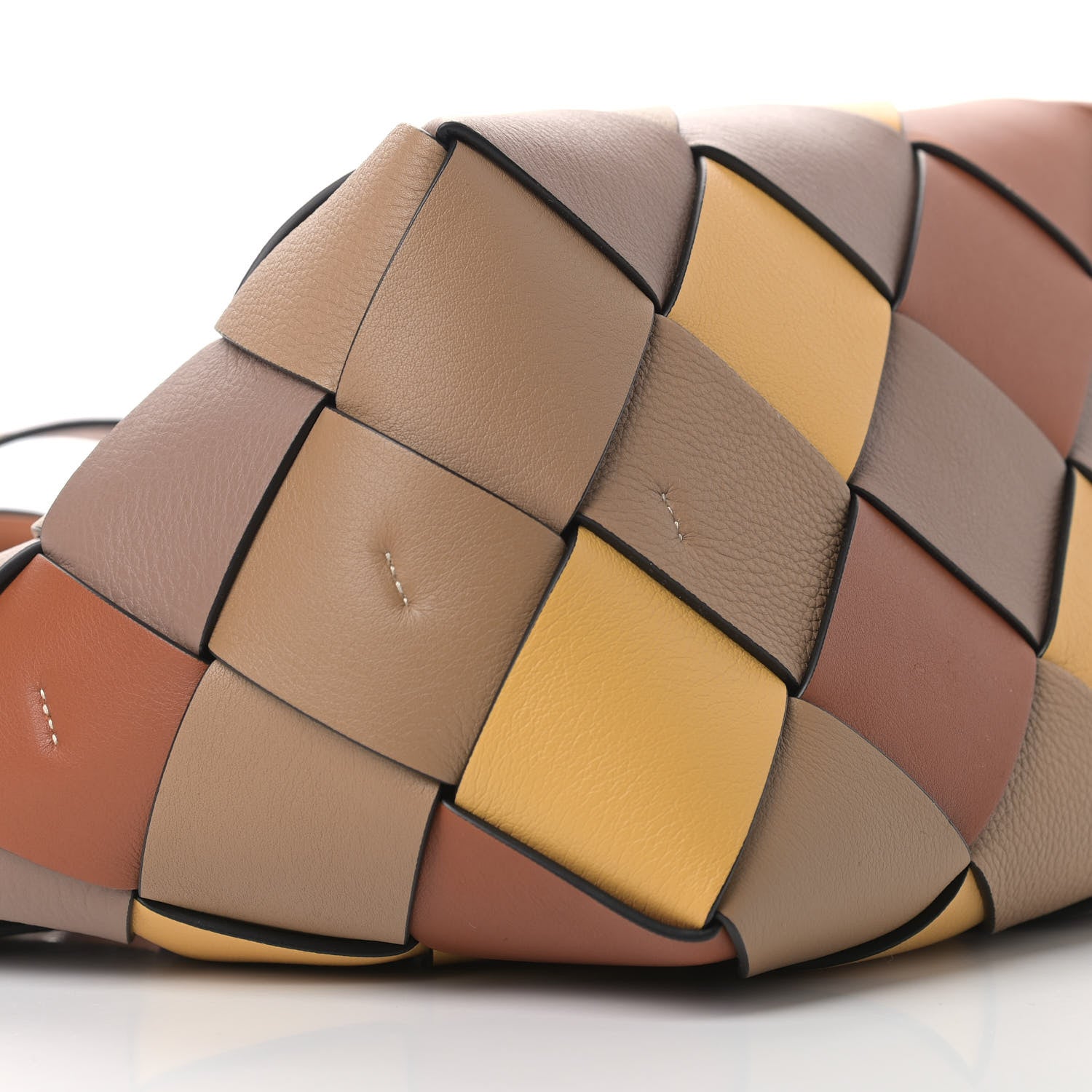 Loewe Calfskin Small Woven Basket Surplus Bag Hazelnut Camel 8 of 9