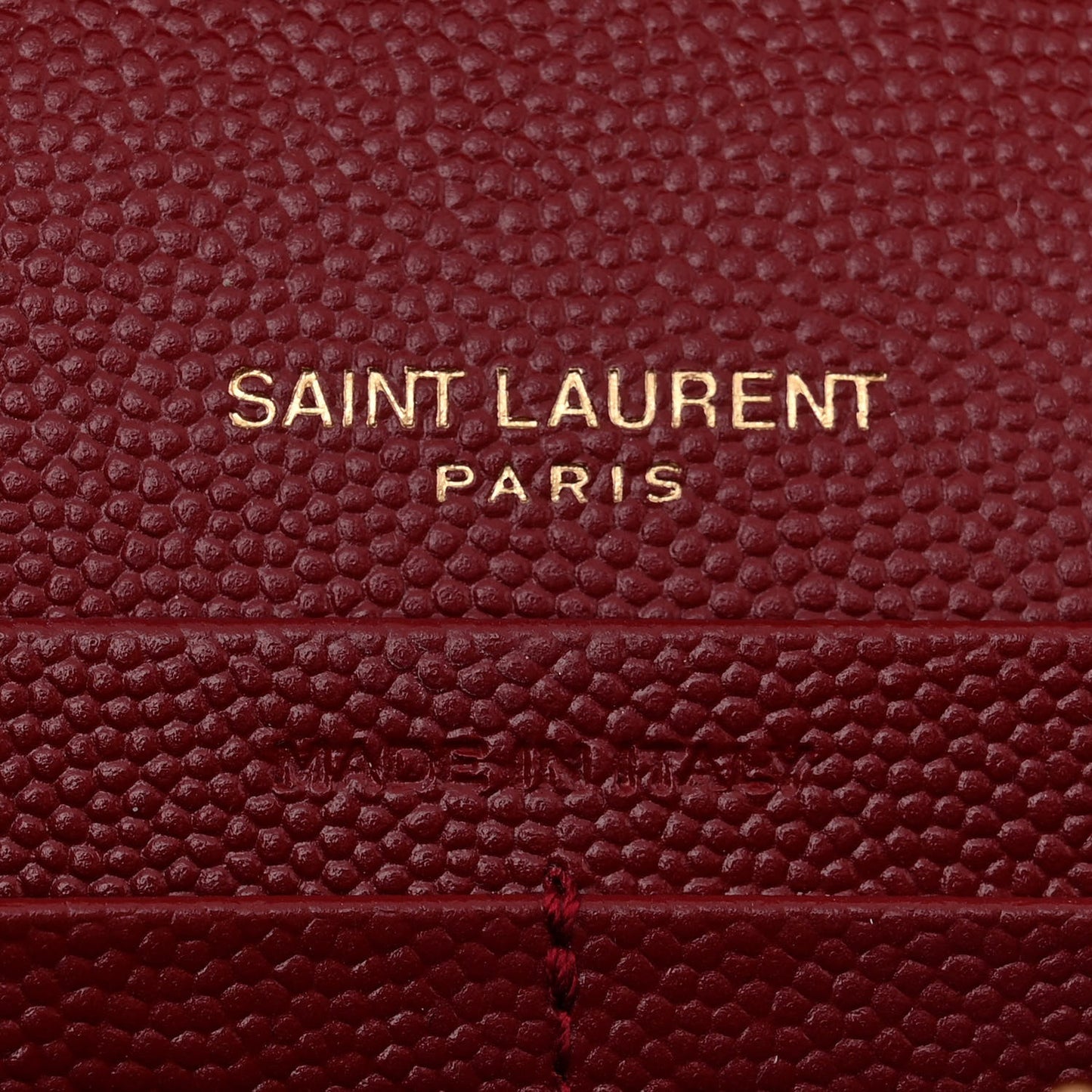 Grain De Poudre Matelasse Chevron Monogram Chain Wallet Opyum Red