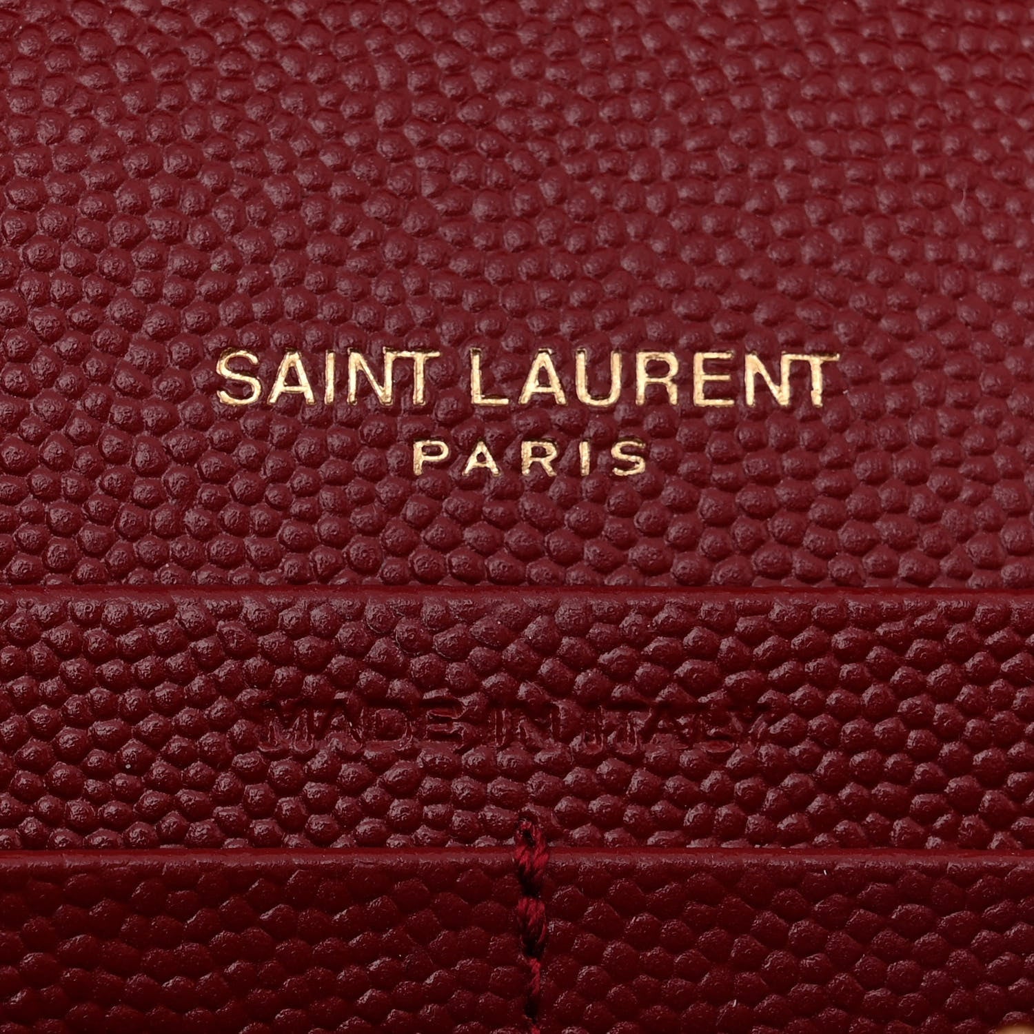 Saint Laurent Grain De Poudre Matelasse Chevron Monogram Chain Wallet Opyum Red 6 of 11
