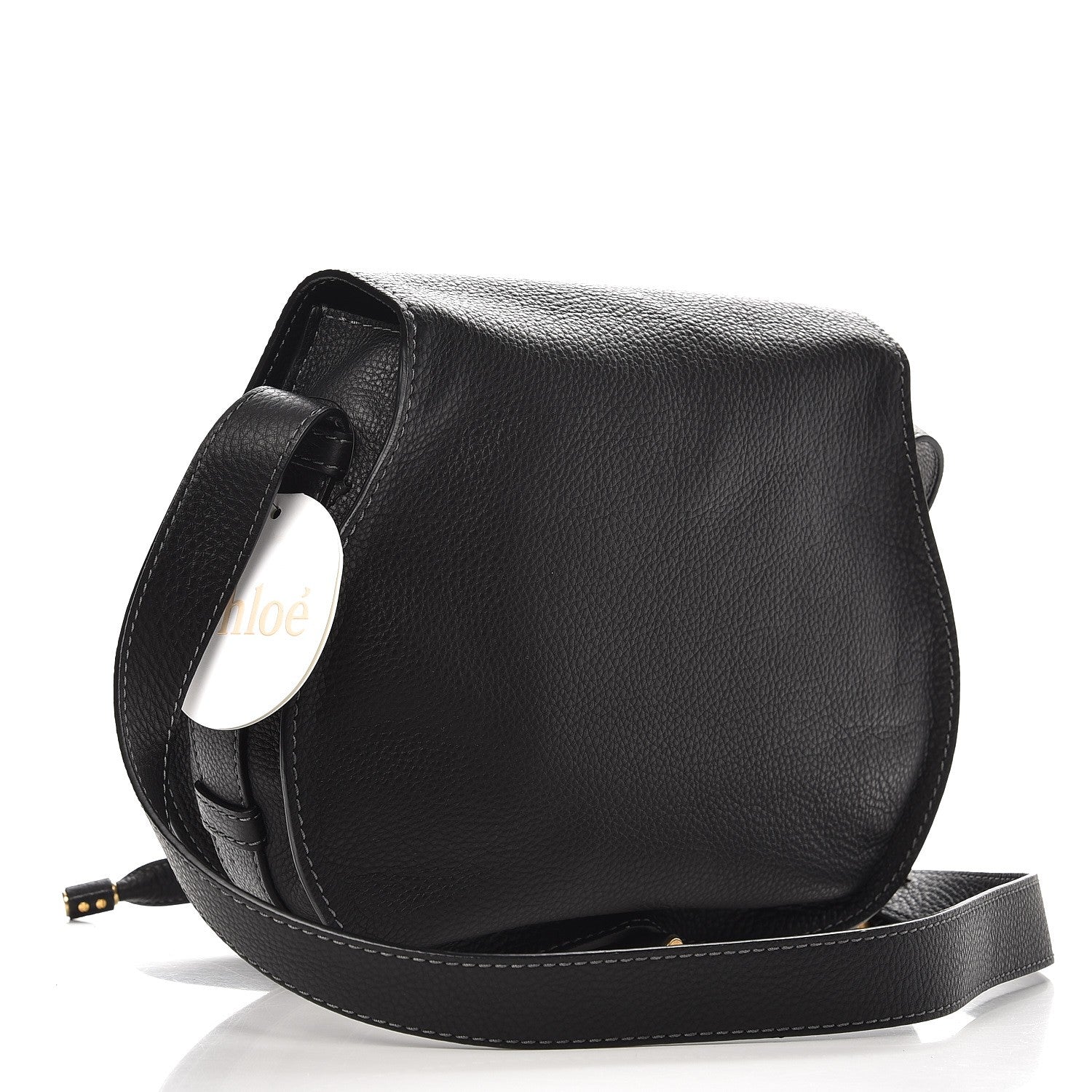 Chloe Grained Calfskin Medium Marcie Saddle Bag Black 3 of 8