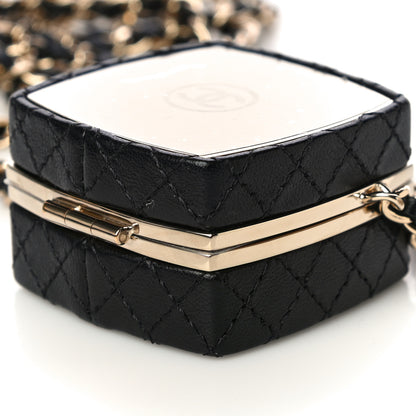 Chanel Lambskin Quilted Small Beauty Box Clutch With Chain Black 8 of 9