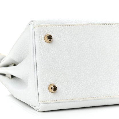 Hermes Taurillon Clemence Horseshoe Kelly Retourne 28 White Jaune D'Or 9 of 19