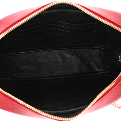Saint Laurent Grain De Poudre Matelasse Monogram Mini Lou Camera Bag Eros Red 5 of 10