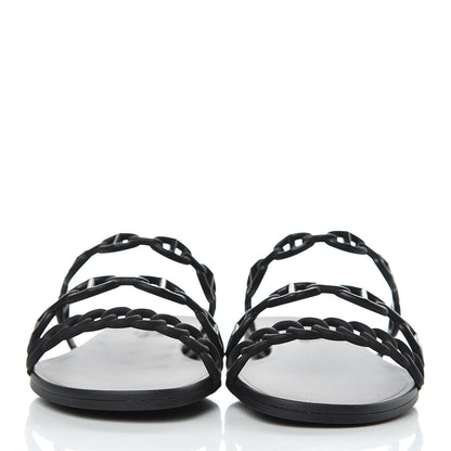 Hermes Rubber Chaine d'Ancre Rivage Sandals 37 Black 2 of 8