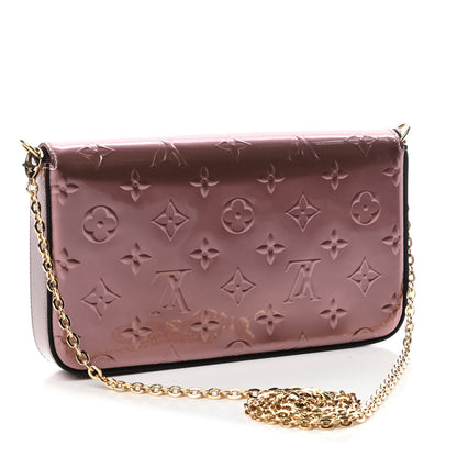 Louis Vuitton Vernis Pochette Felicie Chain Wallet Metallic Pale Pink 2 of 4