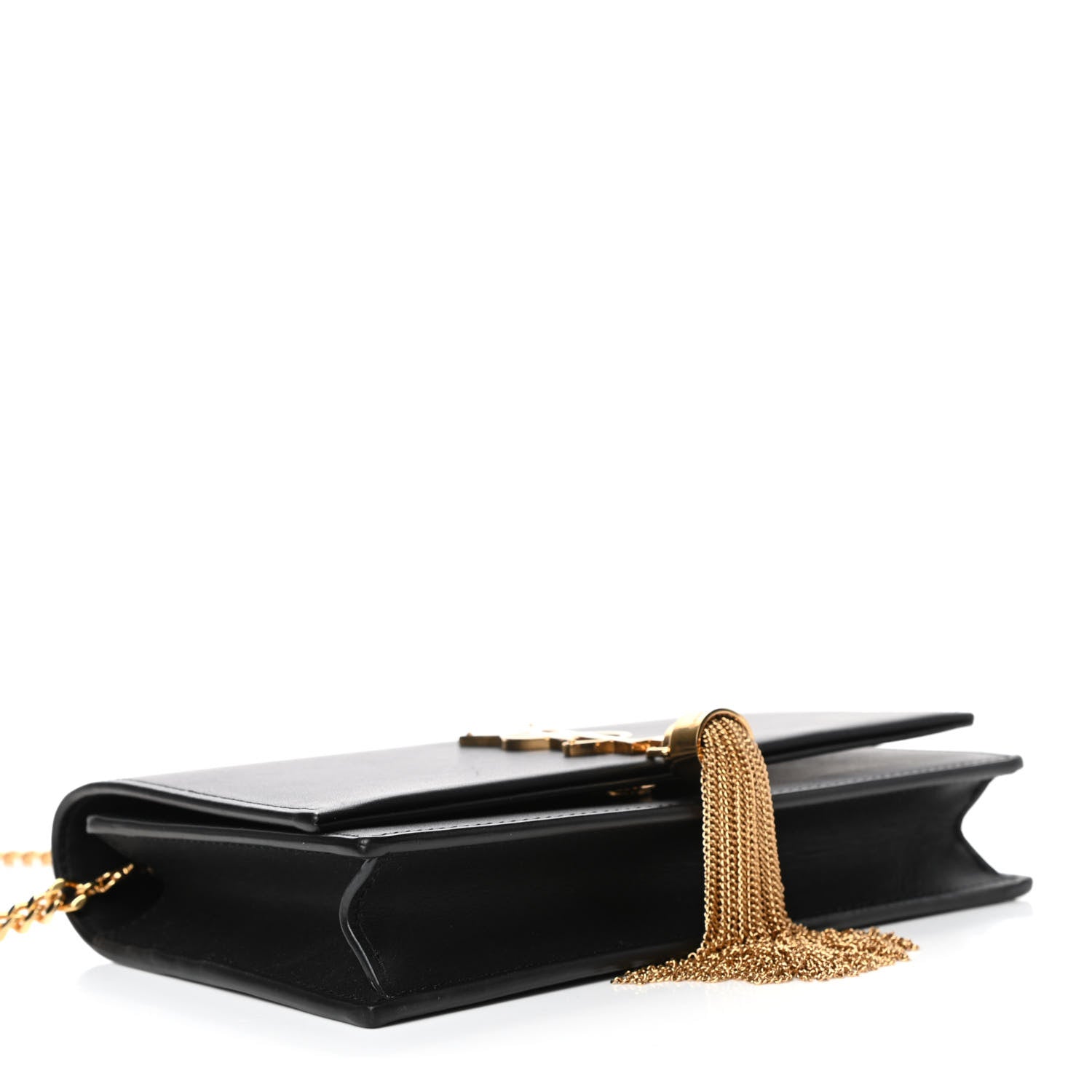 Saint Laurent Smooth Calfskin Classic Monogram Kate Tassel Chain Wallet Black 3 of 4