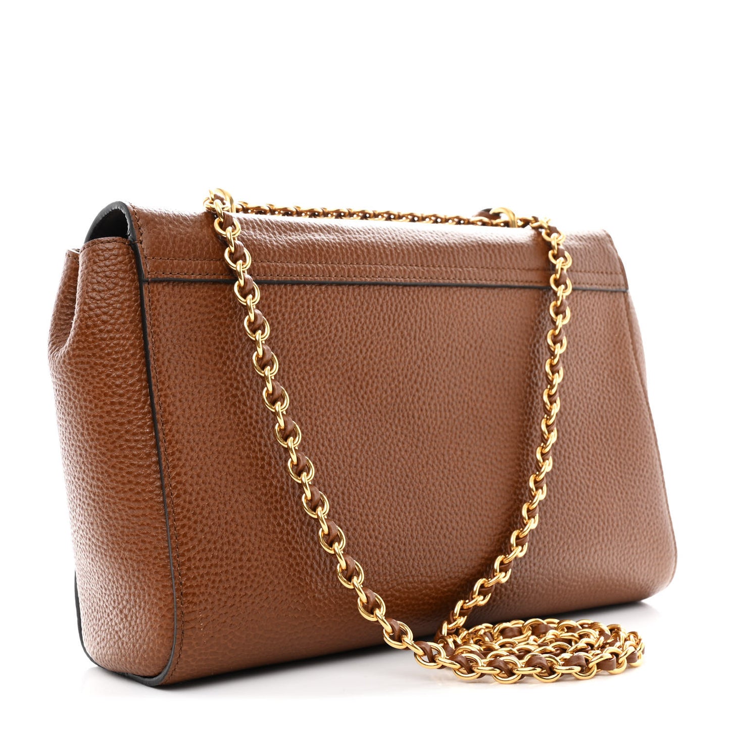 Small Classic Grain Calfskin Medium Lily Flap Oak