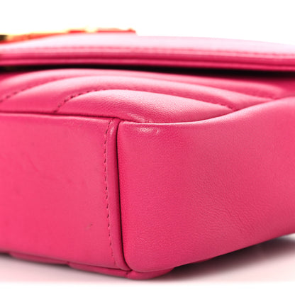 Saint Laurent Calfskin Matelasse Chevron Classic Monogram Baby Chain Bag Fuchsia 10 of 11