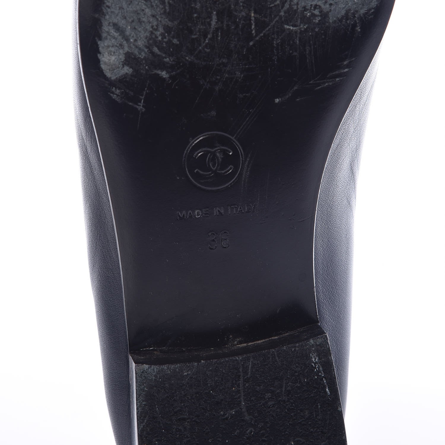 Chanel Lambskin CC Cap Toe Ballerina Flats 36 Navy 8 of 14