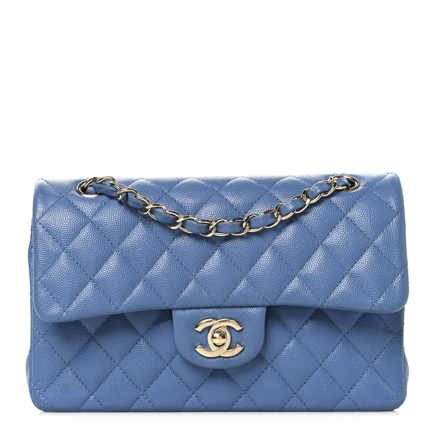 Chanel Caviar Quilted Small Double Flap Blue 1 of 11